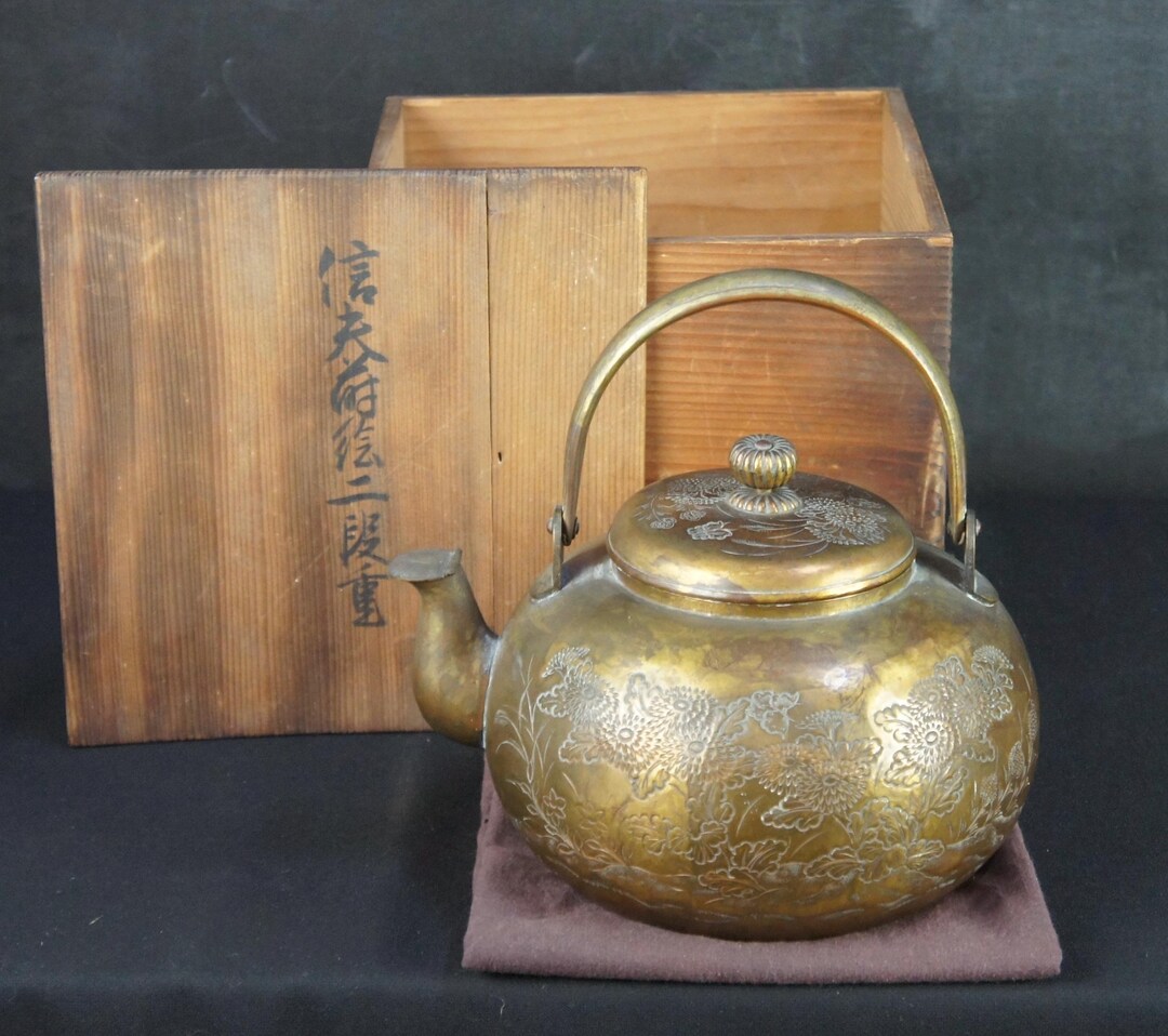 アンティーク 日本製 青銅 やかん ヤカン 手打ち 工芸品 1880 煎茶