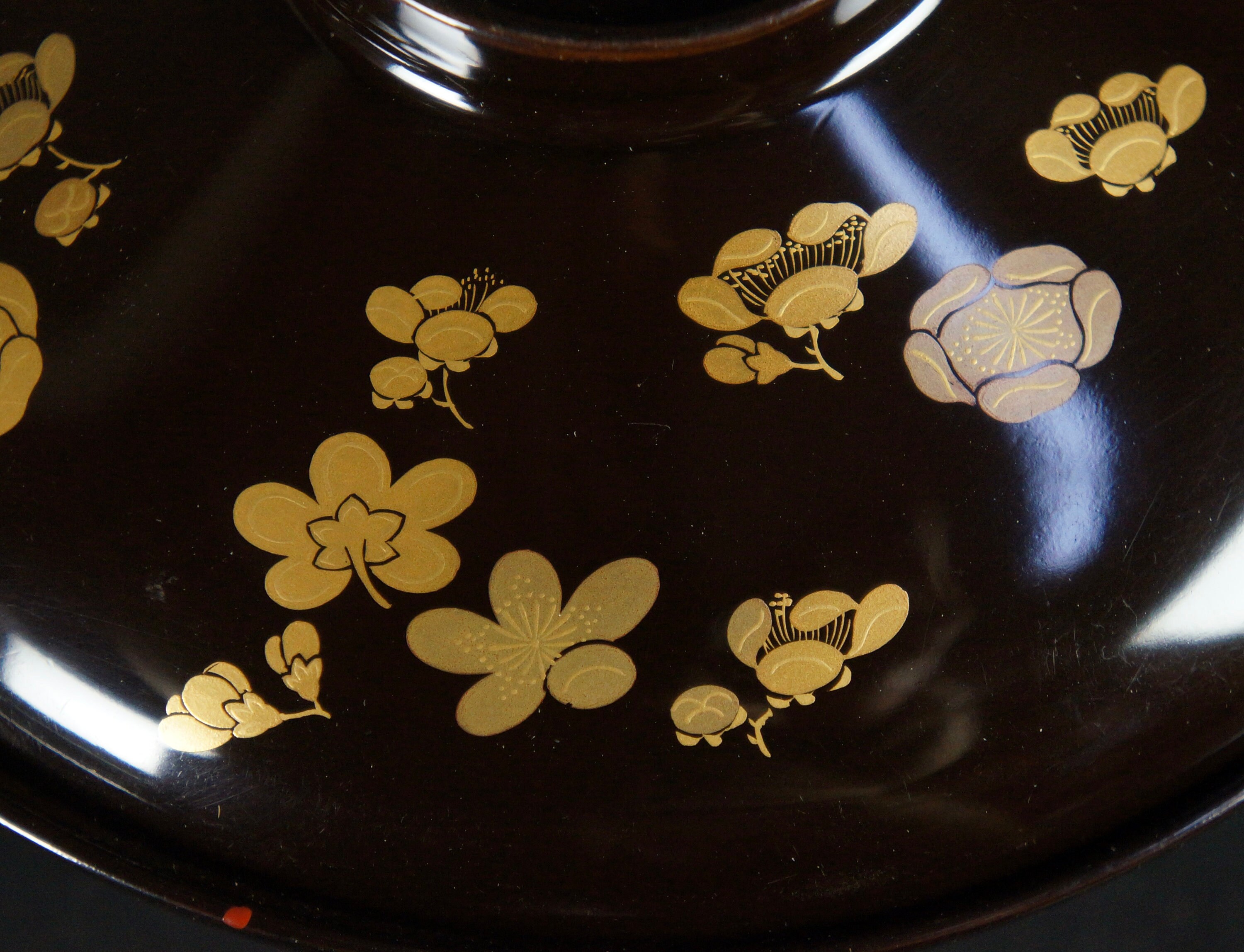 アンティーク おわん 味噌椀 日本漆塗り木製カップ 蒔絵アート 1800