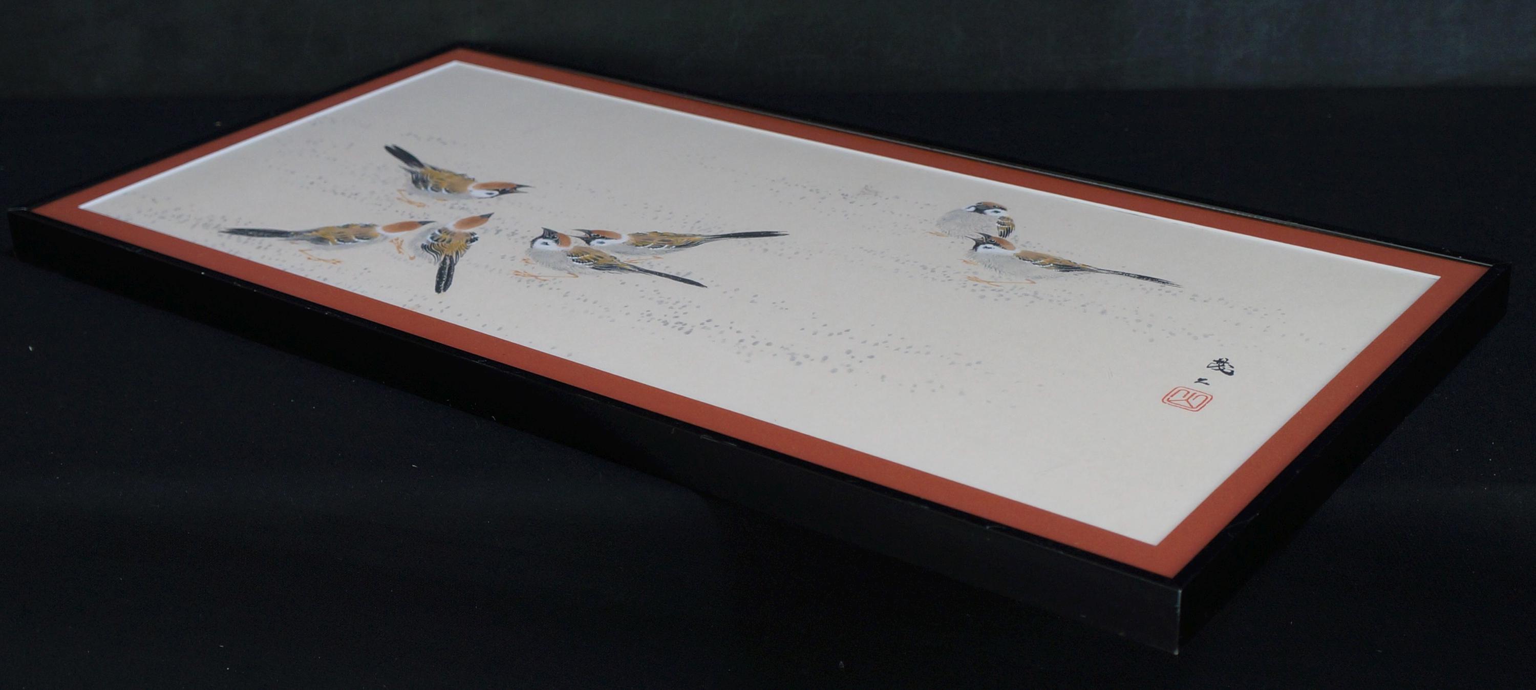 みみ水彩画 雀さんと古典を愉しむ　値段は※900円です a draw to How painting] Sumi-e 雀さんと古典を愉しむ 値段は
