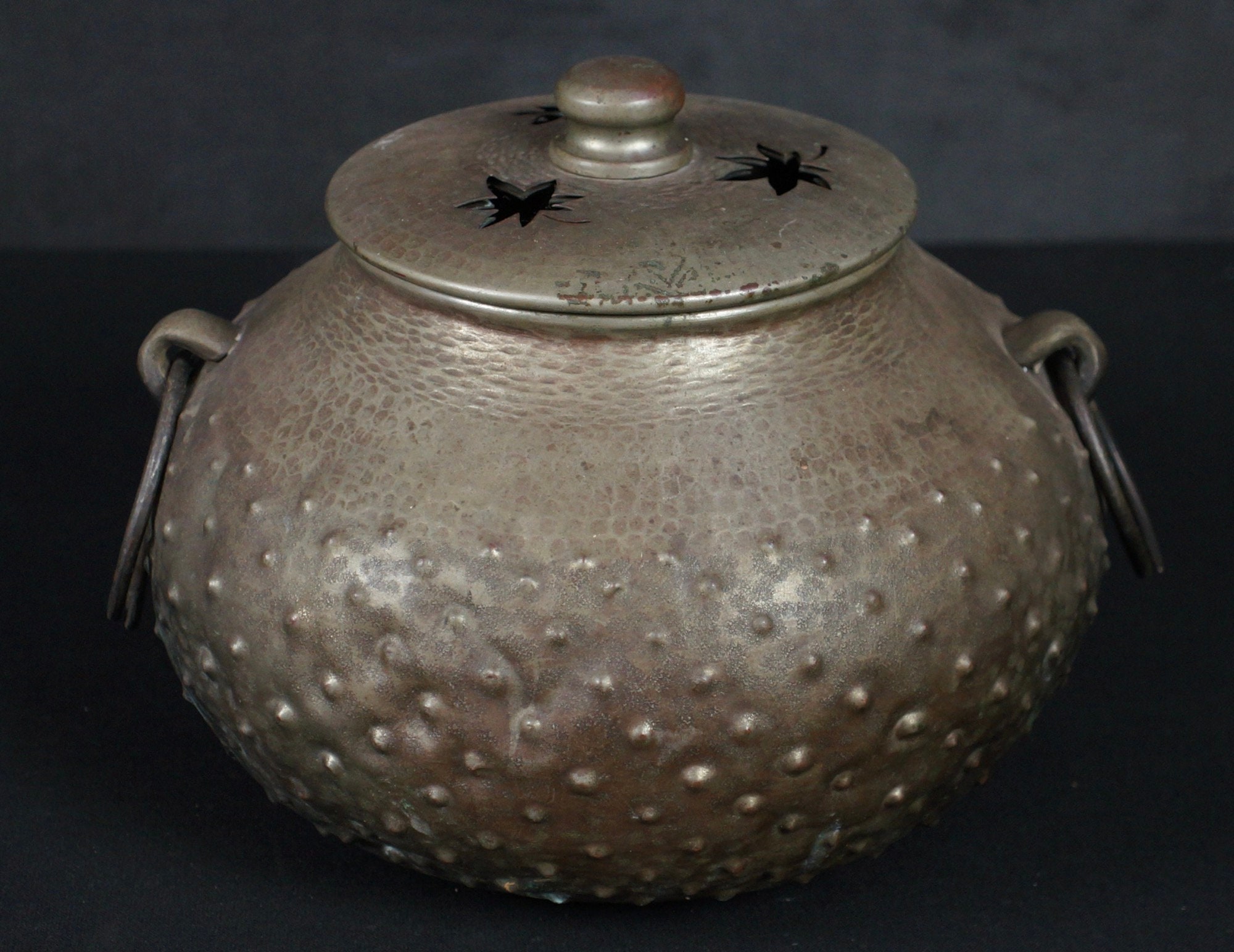 アンティーク工芸品　香炉 アンティーク 日本製 青銅 香炉 彫刻 1900 年代 インテリア 工芸品