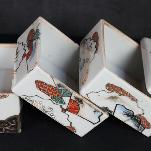Japan vintage ceramic Bento food box 1930s kiln handcraft image 6