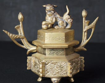Japan Bronze Kuzuya Koro Censer Rural Chashitsu Sculpture 1950