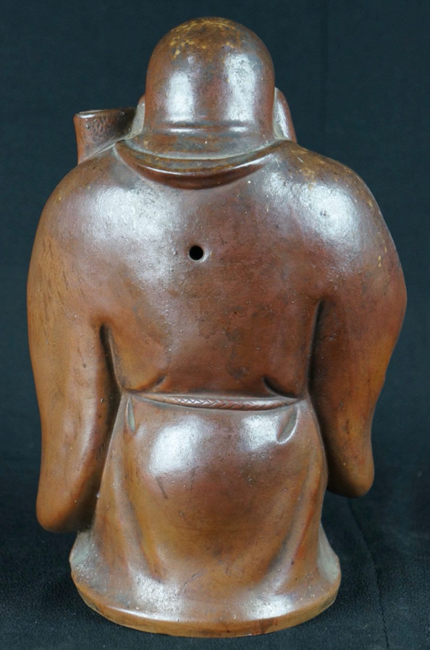 アンティーク 日本製 備前焼 布袋尊像 1880年代 日本製 工芸品