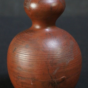 Antique Japan Hyotan Tokkuri Sake bottle 1800 Bizen wood kiln art