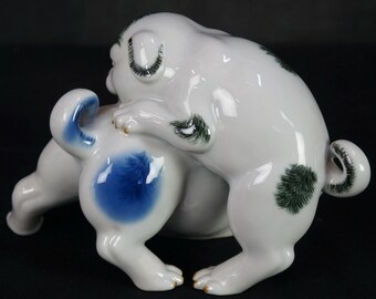 日本 九谷 犬 子犬 陶器 1970 置物 窯 美術工芸品 - Etsy 日本