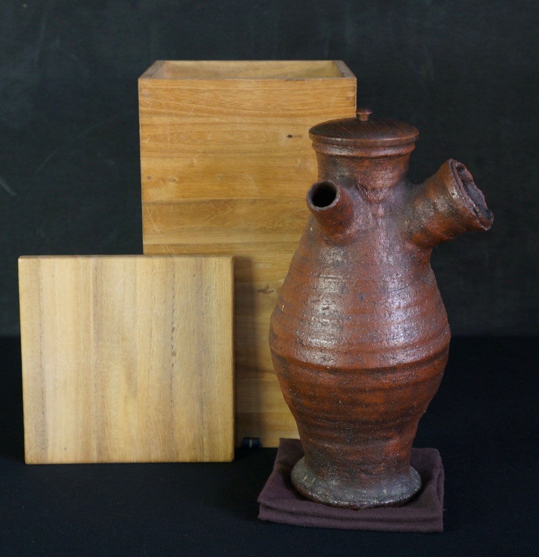アンティーク 備前焼 花瓶 急須 日本製 わびさび 陶器 1880 窯 芸術