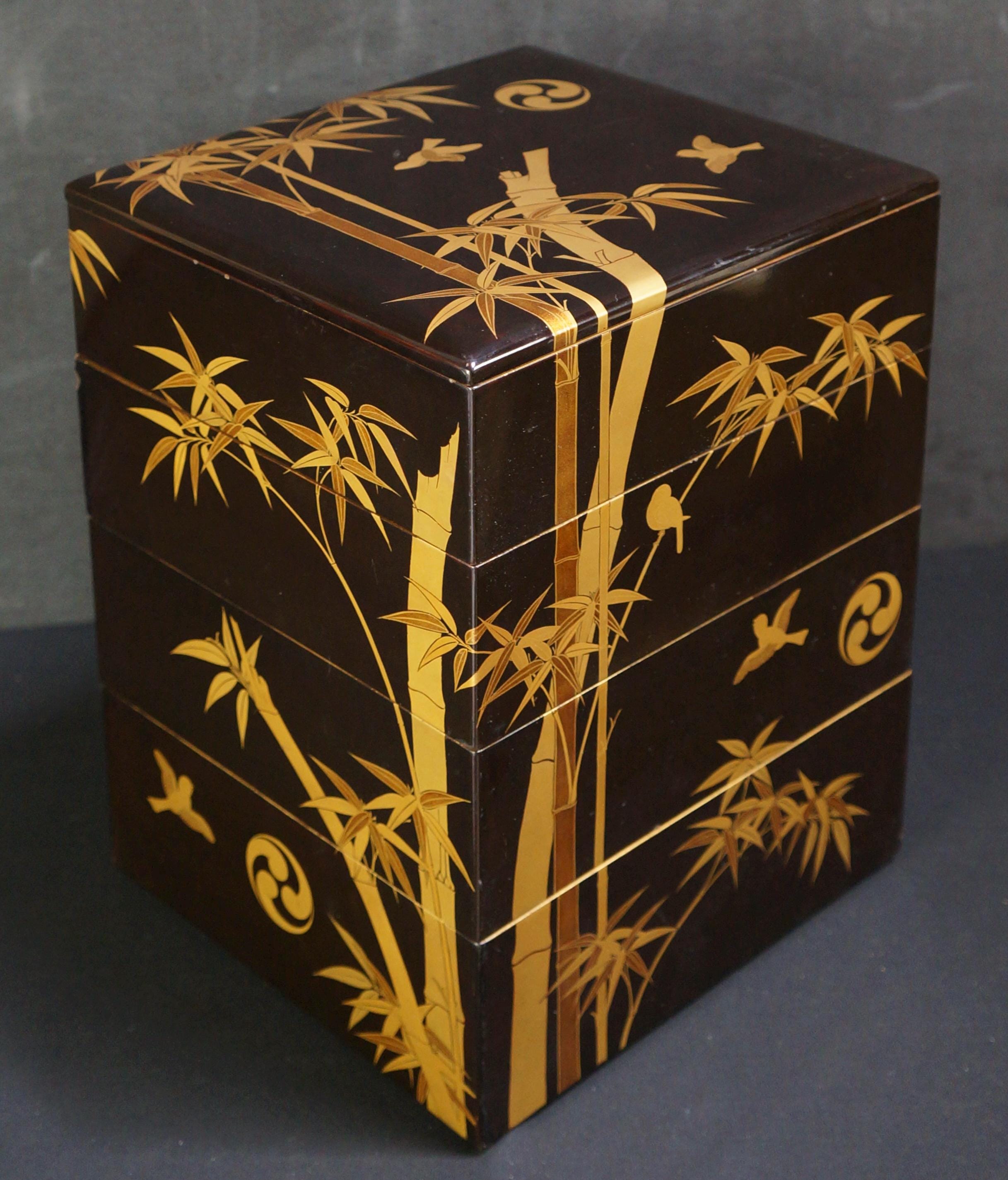 日本製漆塗り桜弁当重箱 1900年 輪島手工芸品 - Etsy 日本