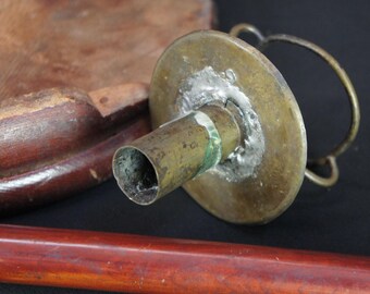禅の日本製キャンドルスタンド 木と鉄 燭台 1900年 僧侶の詠唱ランプ