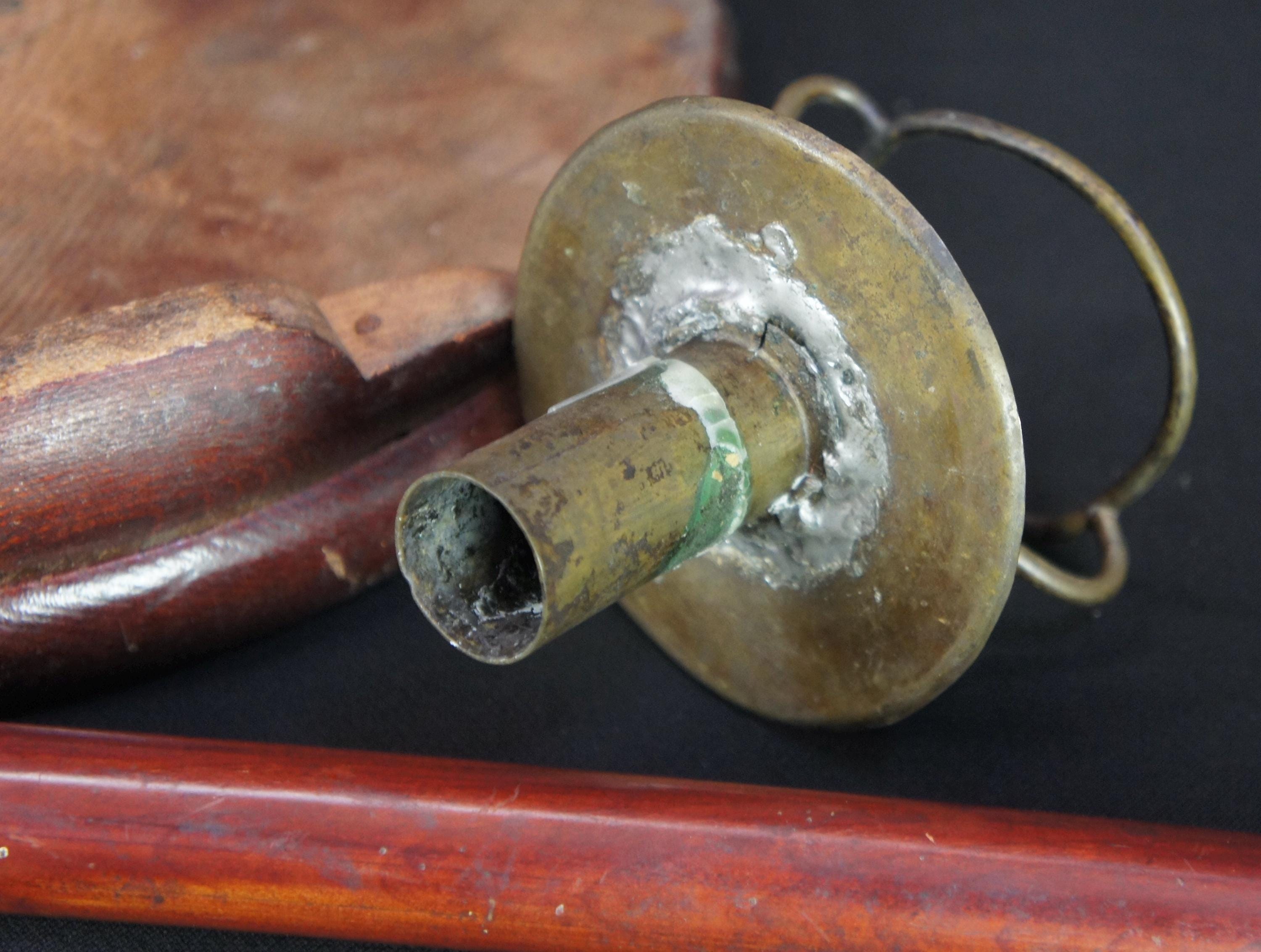 禅の日本製キャンドルスタンド 木と鉄 燭台 1900年 僧侶の詠唱ランプ