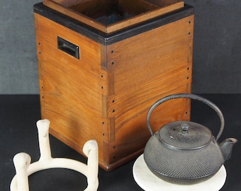 Japan tea Hibachi Japan wood brazer 1930 Nambu Tetsubin kettle