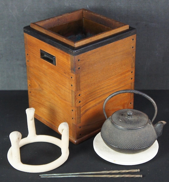 日本茶火鉢 日本木ろう材 1930年 南部鉄瓶 やかん - Etsy 日本