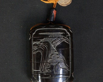 アンティーク印籠蒔絵薬箱 1800年 日本の歴史的漆工芸 - Etsy 日本