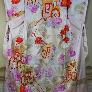Japan Kimono Uchikake Handarbeit 1980er Jahre Seidenhochzeitskleid Traditionelles Handwerk