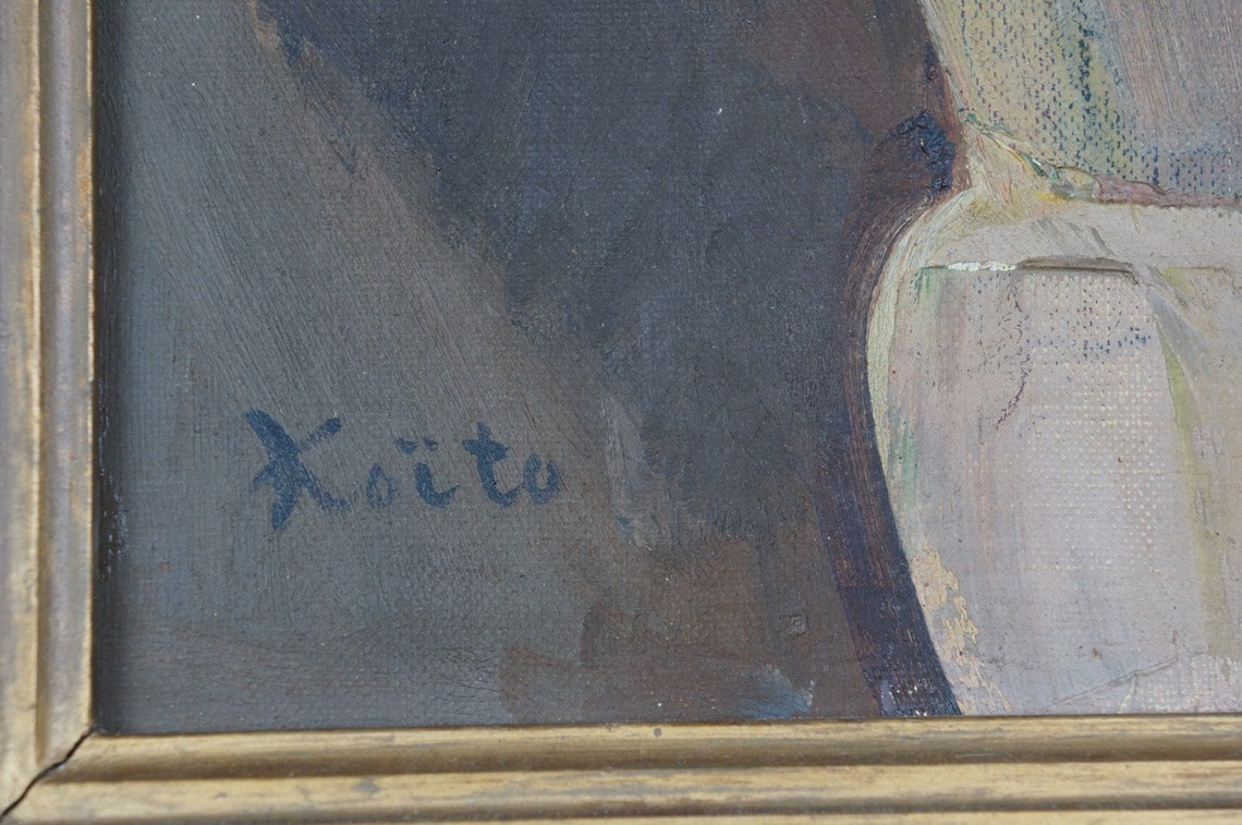 Antique Japanese Oil Painting on Canvas 1900 Koito Gentaro Art Etsy