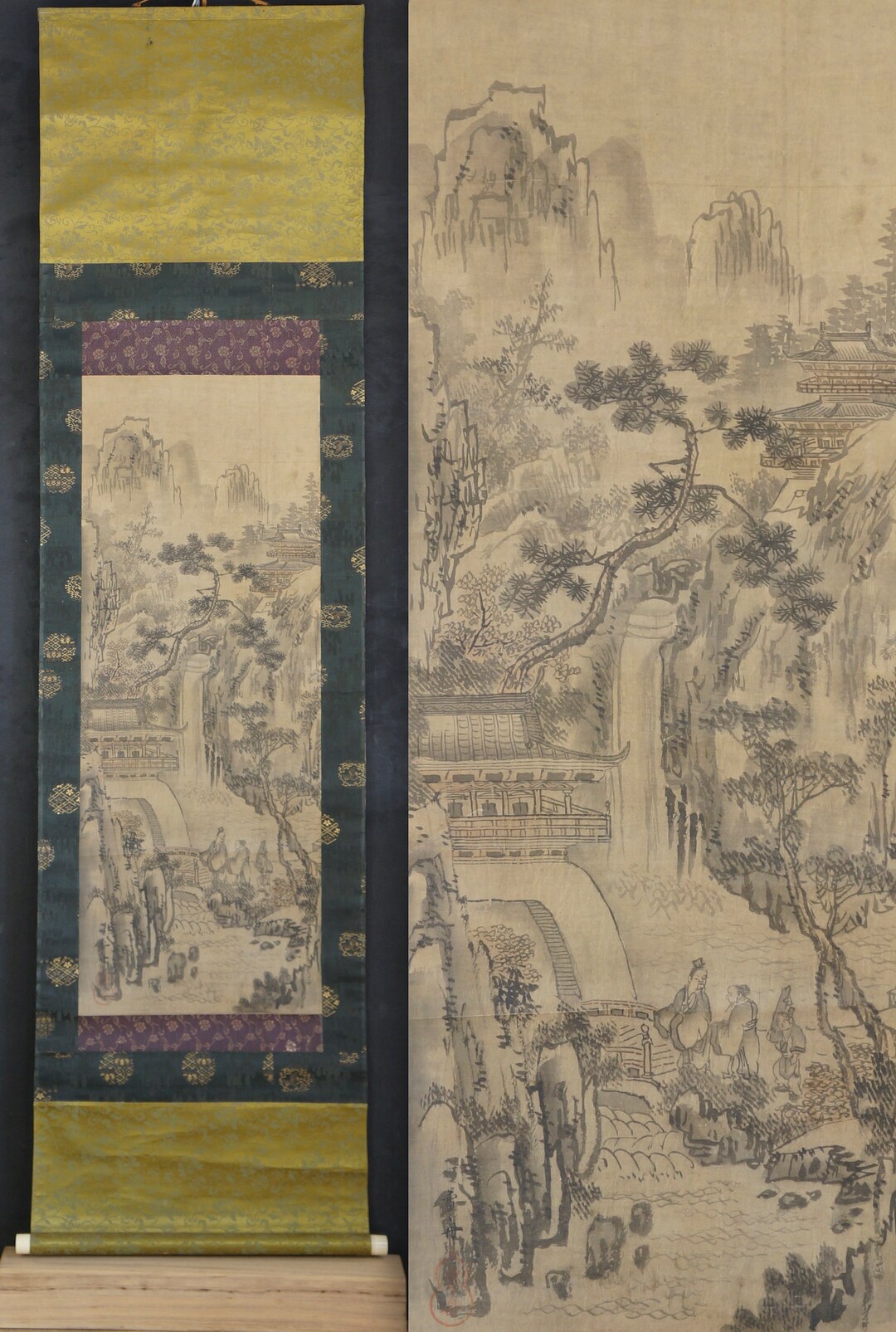 Antique Japan Ink Winter Panting Scroll 1850sansuisumi-e - Etsy