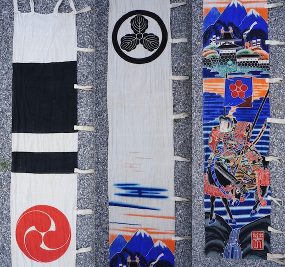 Antique Japan Banner Big Size Linen Dye Flag 1880 Samurai - Etsy
