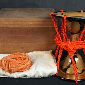 Antique Japan drum Tsuzumi Taiko Noh theater 1800s hand craft instrument