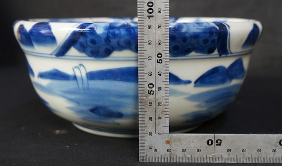 青い装飾の白い陶器の丼30個 アンティーク 日本 どんぶり ラーメン丼 1880年代 明治陶芸品 - Etsy 日本