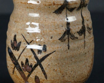 日本製竹製花瓶 ヴィンテージ装飾品 アンティーク 1945年製/高さ8.5
