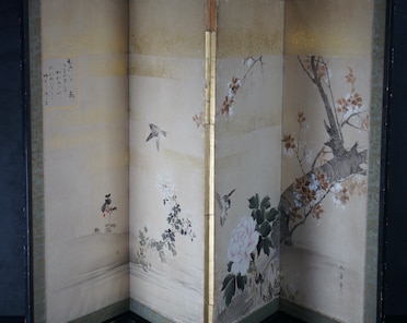 六つ折り屏風　古美術品　アンティーク＜25b18＞ 六つ折り屏風 古美術品 アンティーク＜25b18＞ 【公式通販】