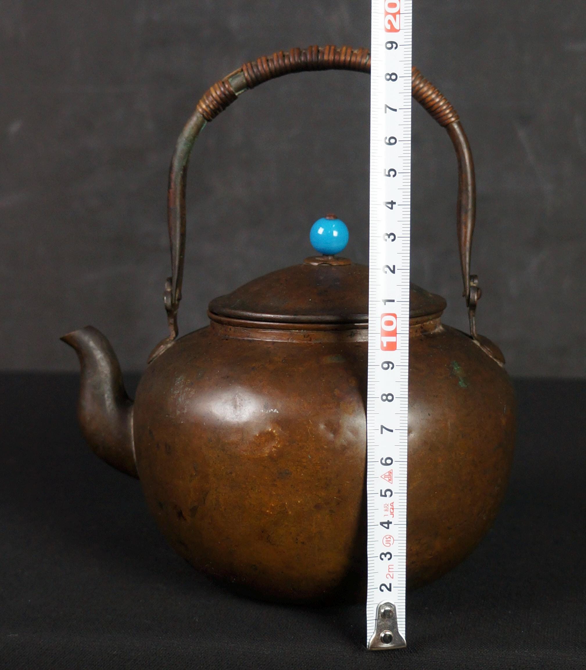 Japan Bronze Kettle Yakan Hand Made Hammered Craft 1900 Sencha Tea