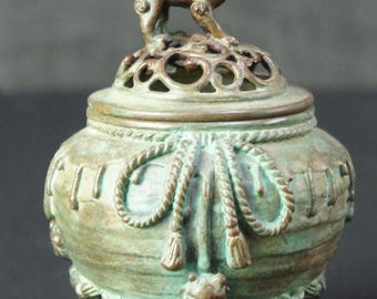 ミニチュア 日本青銅製 葛谷香炉 香炉彫刻 1900年 松野香 - Etsy 日本