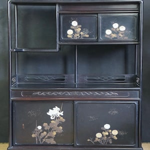 Antique Chadansu Japan hard wood furniture 1880s cabinet Tansu craft