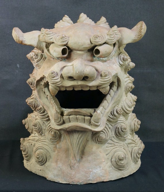 清朝　時代　獅子像 セット 多色 陶器製 清朝 時代 獅子像 セット 多色 陶器製