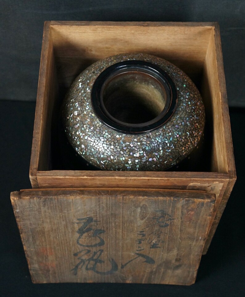 Antique Japan Ikebana Vase Raden Lacquer 1880s Lacquer Craft Etsy