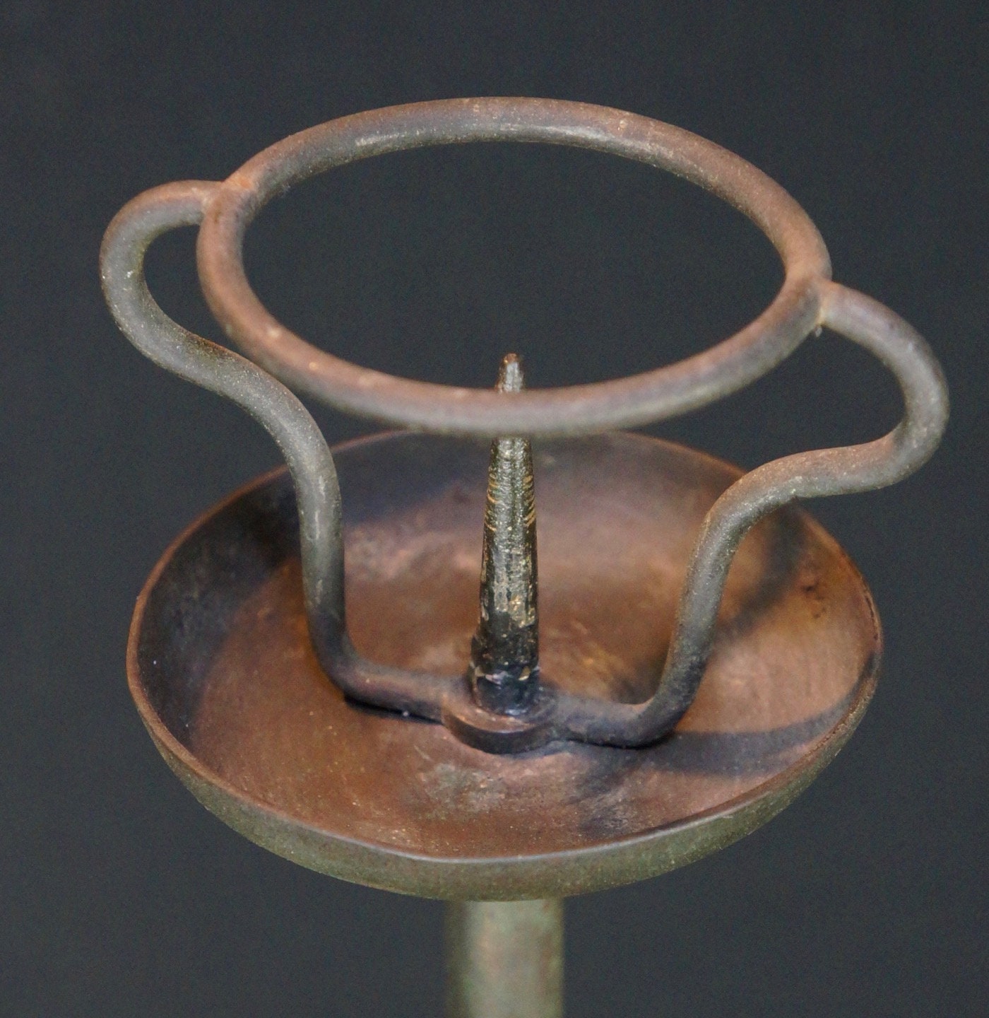 Antique Rosokutate Edo Era Japanese Iron Candle Stand 1800s