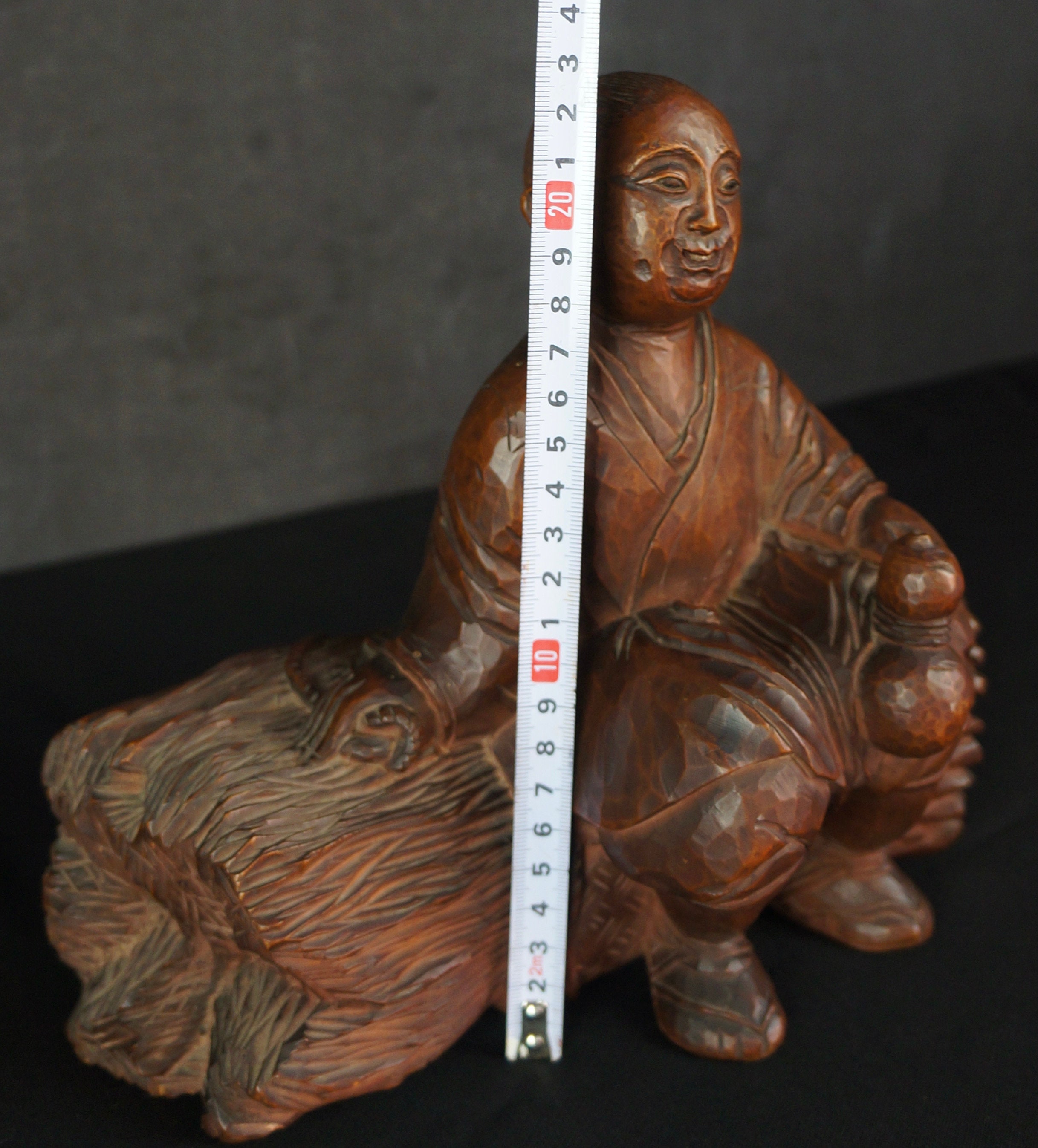 木彫り像　農夫座像 アンティーク 日本製 農夫の休息像 木彫り 1900年 - Etsy 日本
