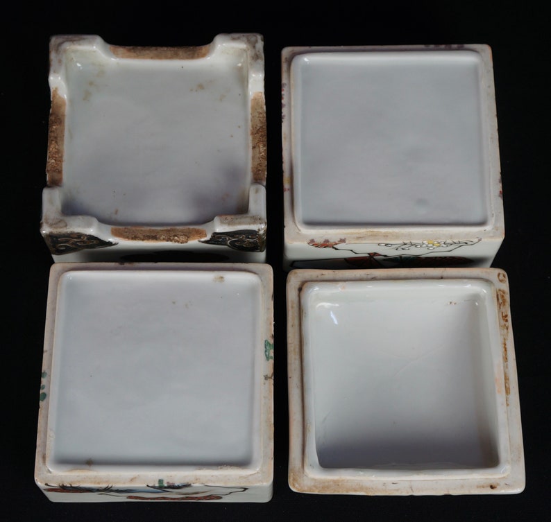 Japan vintage ceramic Bento food box 1930s kiln handcraft image 5