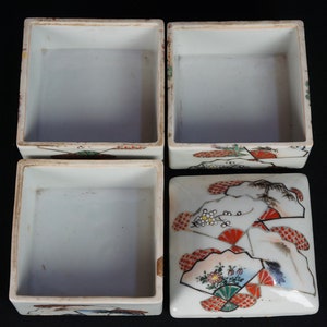 Japan vintage ceramic Bento food box 1930s kiln handcraft image 4