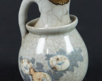 Vaso a lanterna ad olio antico giapponese Aburakake 1900 Seto arte artigianale