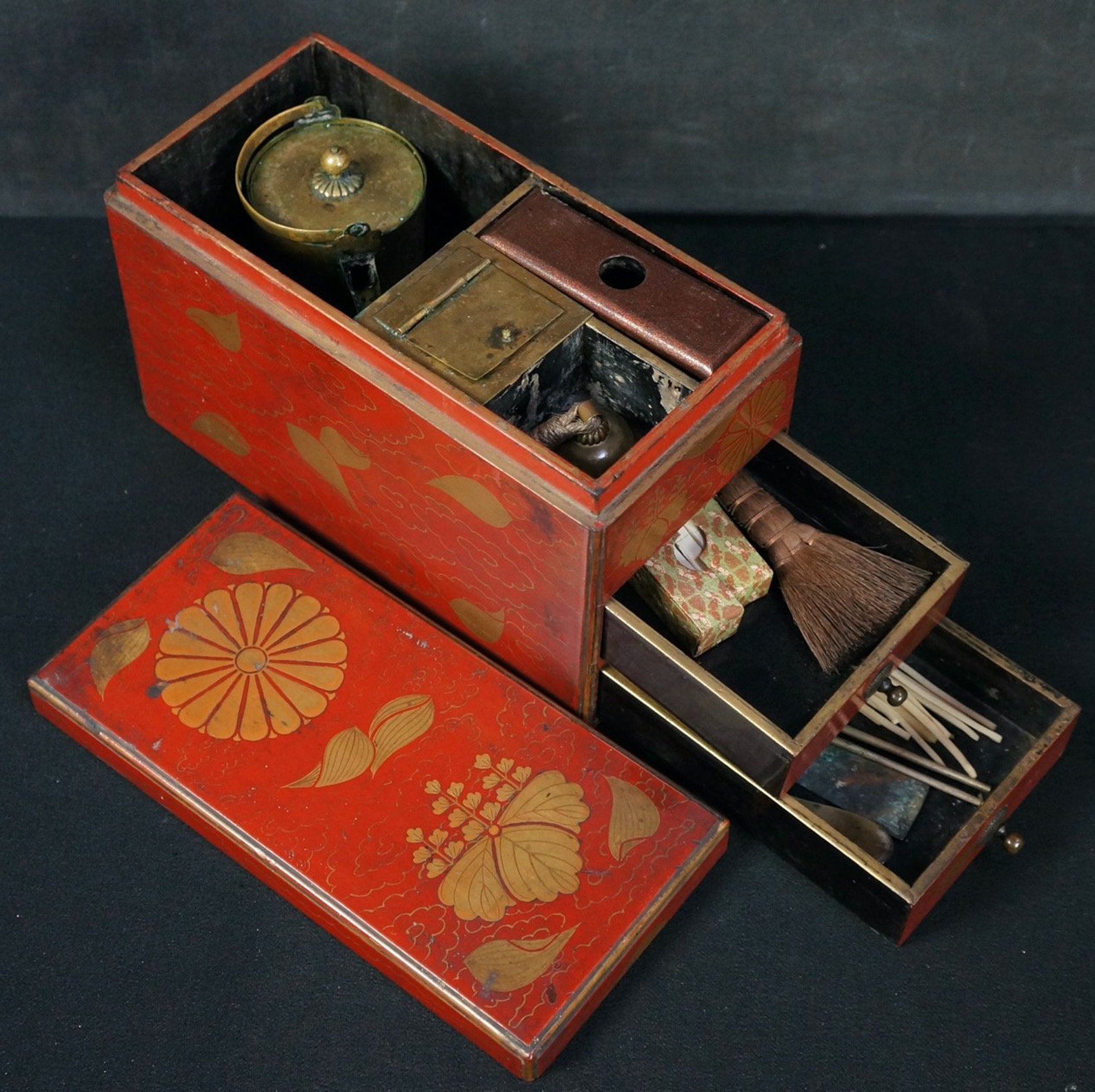 Antique Japan oil lamp set 1800s lantern temple craft Etsy