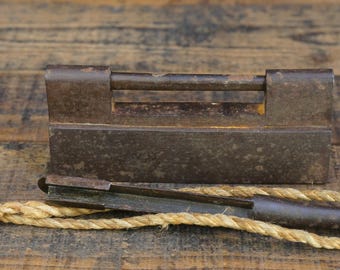 Antique Japan lock forged iron 1800 hand made blacksmith craft D