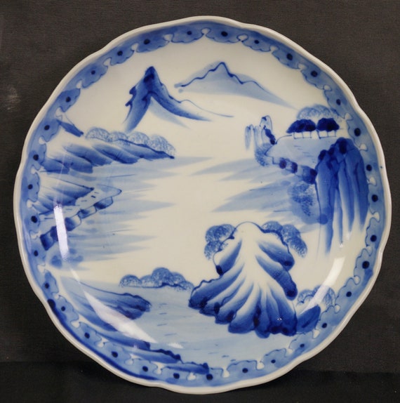Japan Ceramic Plate Landscape Design 1950s Art Kiln Craft Etsy Canada