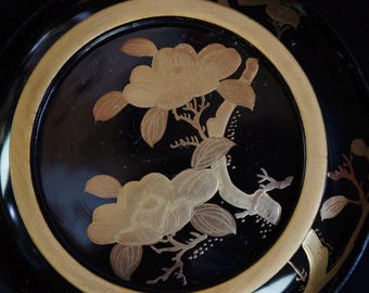 Ciotola in legno laccato giapponese, tazze Owan Miso, 1930, artigianato Nurimono
