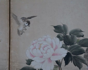 アンティーク 日本製 屏風 絵画 小さな屏風 手工芸品 1880年 - Etsy 日本