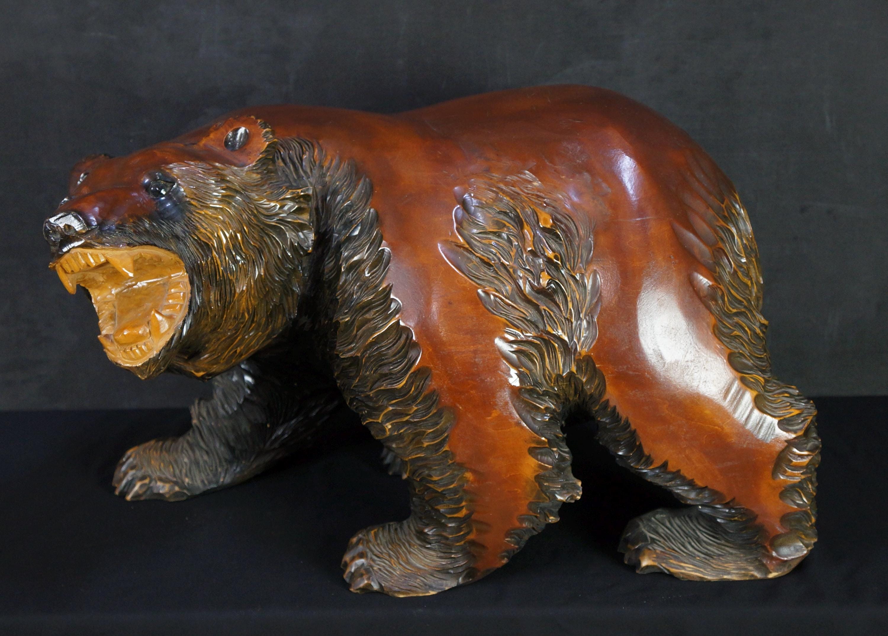 wooden carved bear 木彫りの熊 北海道 ウッドベアー Wood-carved bear 木彫りの熊 - Download Free 3D model by