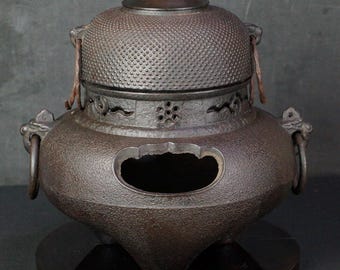 お茶 茶釜 日本製 鉄瓶 砂型鋳造 1900年代 手作り工芸品 - Etsy 日本