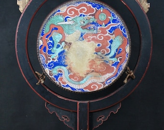 Antike Japan buddhistischer Tempel Taiko Drachentrommel 1800 esoterischen chanting