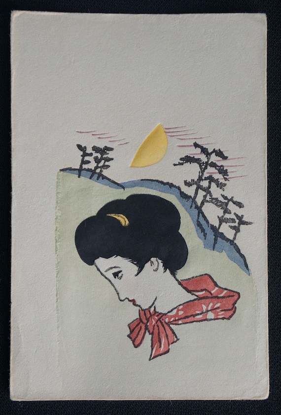 日本の木版画 竹島夢二 1920年代 紙 風神 美術工芸 B - Etsy 日本
