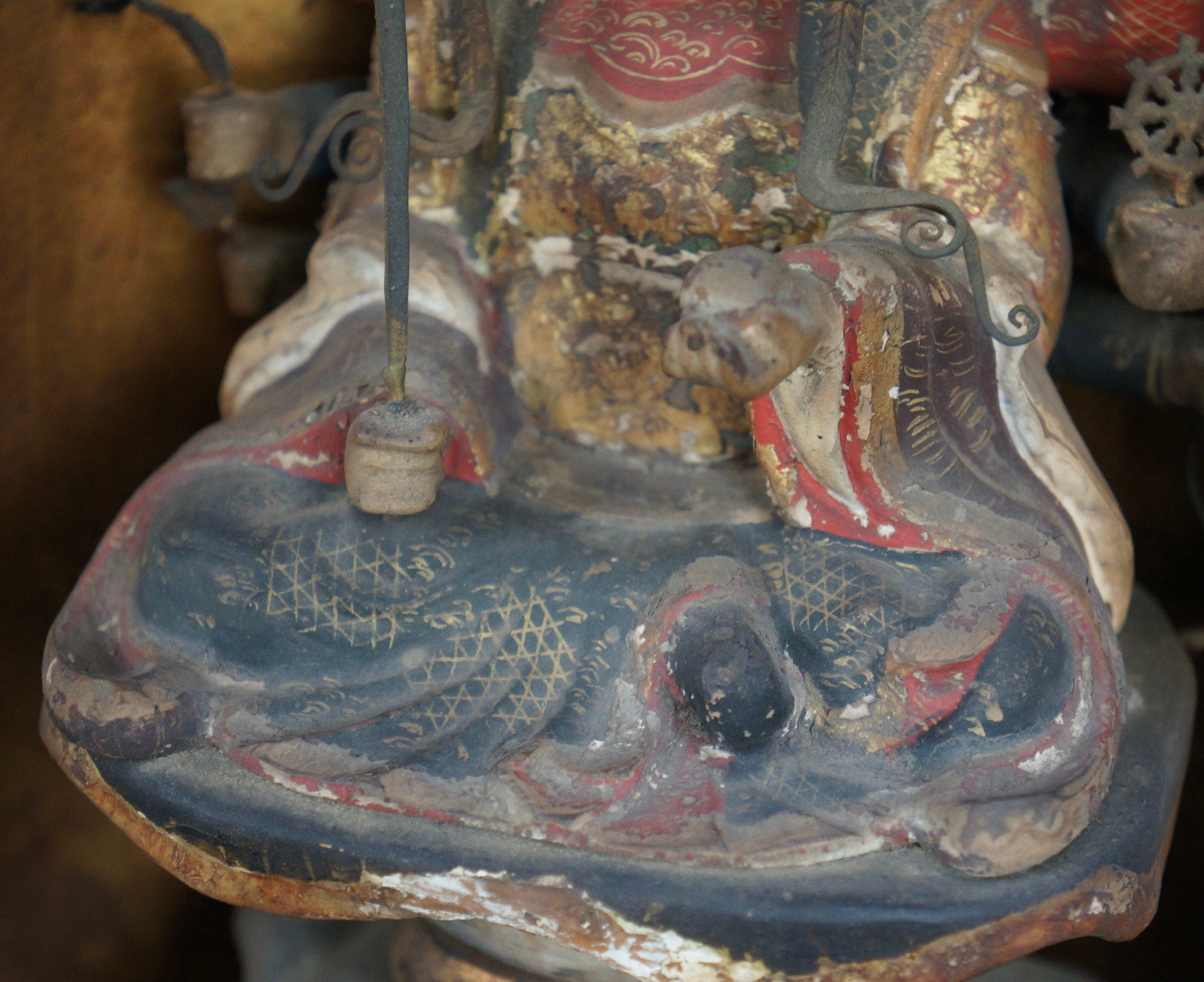 日本の古彫刻、密教仏教の神社、1750年頃、江戸時代中期の工芸品