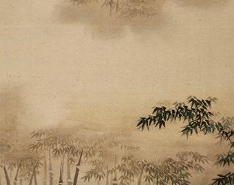 アンティーク日本画 竹林 竹庭 1800 禅アート - Etsy 日本