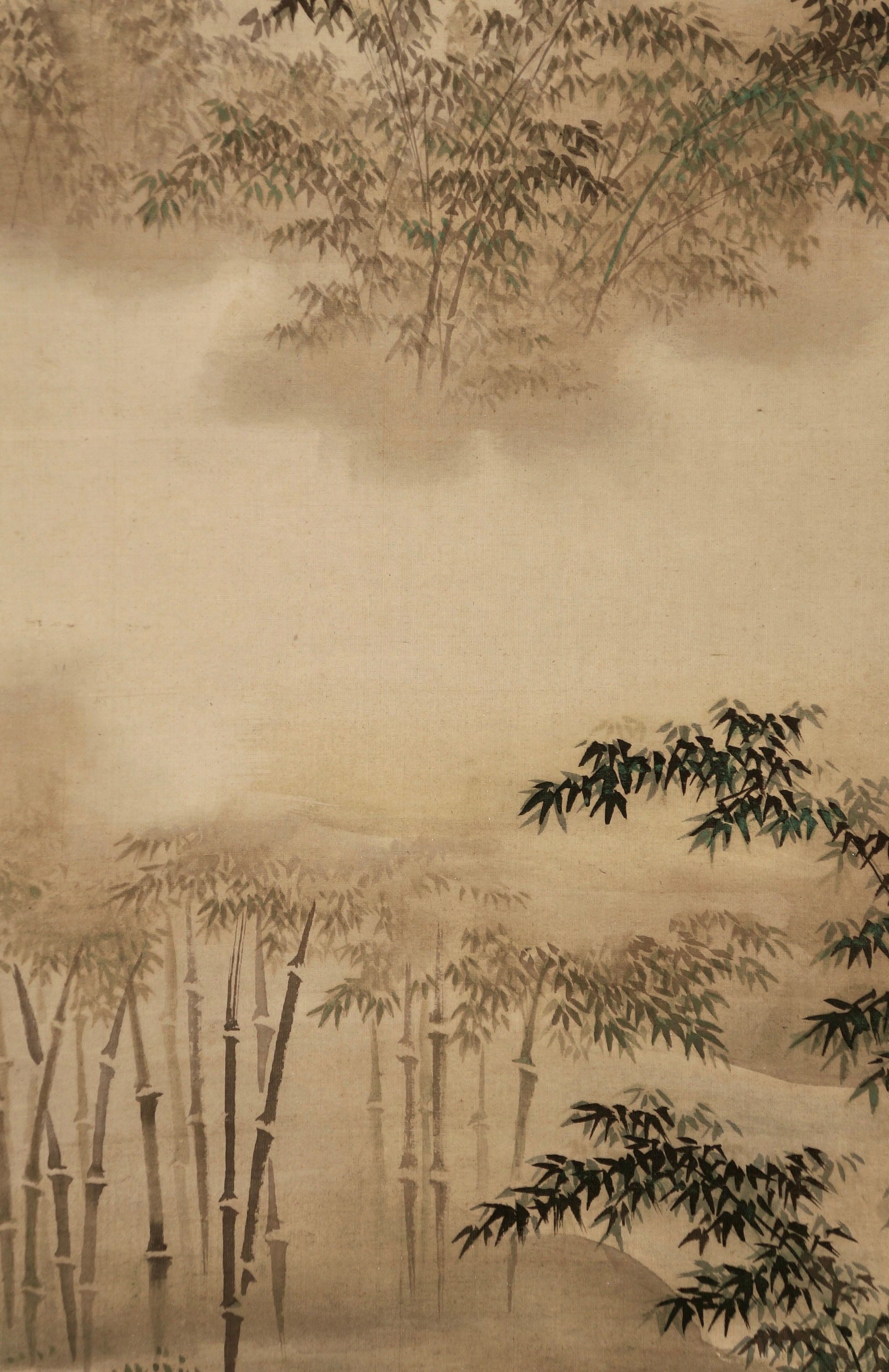 アンティーク日本画 竹林 竹庭 1800 禅アート - Etsy 日本