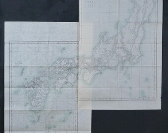 日本地図 明治時代の木版画 1868年代のレプリカ - Etsy 日本
