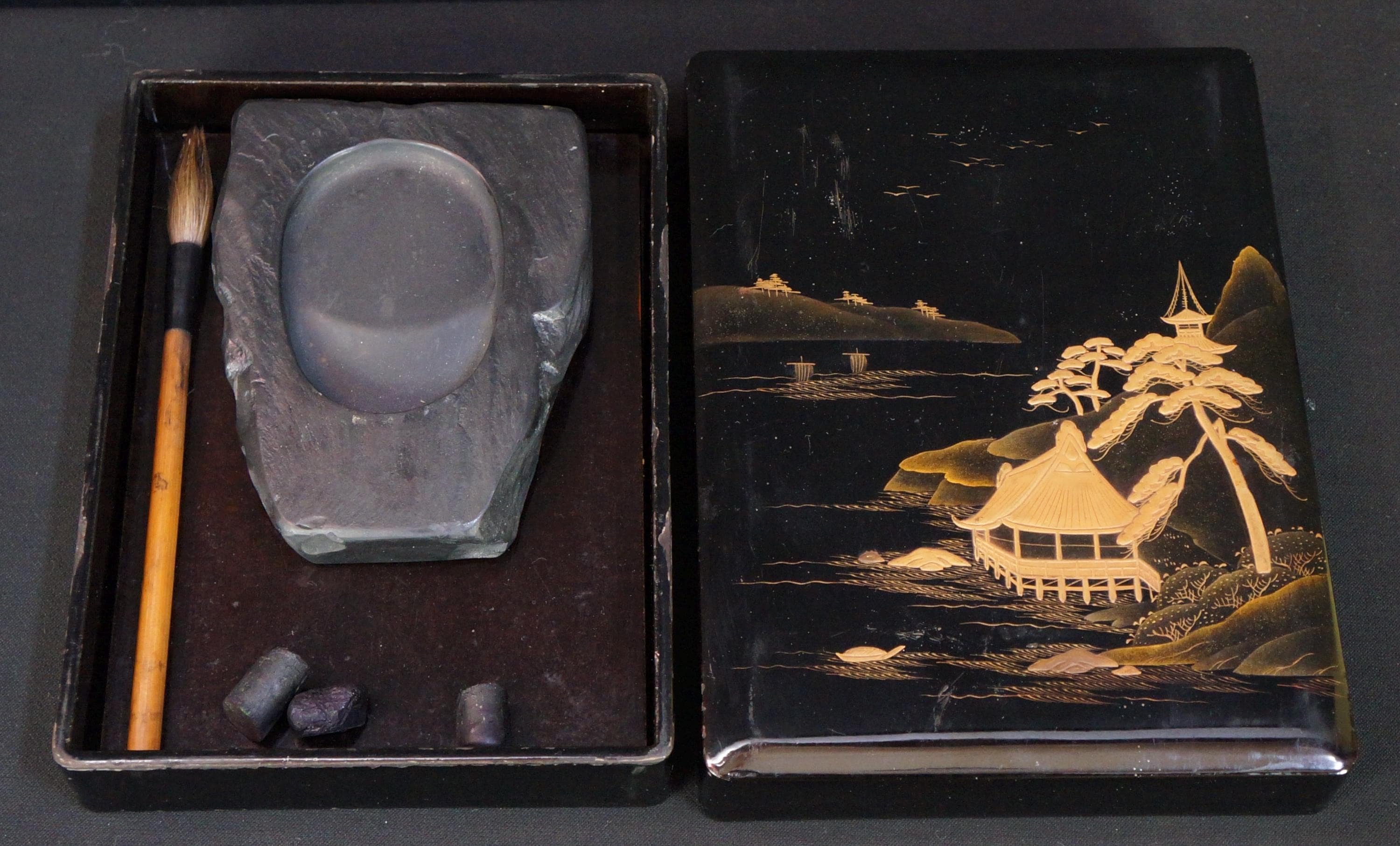 高級日本製 硯箱 禅筆箱セット 1900年 漆芸 書道 - Etsy 日本