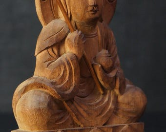 日本彫刻 仏像 木彫り 1914年 桐材 D - Etsy 日本