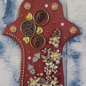 Earth Hamsa Wall Art, Brown Hamsa Wall Decor